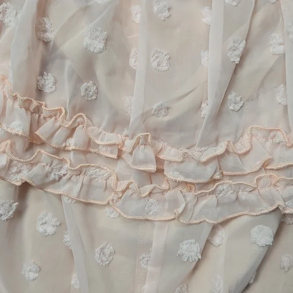 Simple Blush Ruffle High Waist Romper. - Picture 3 of 6